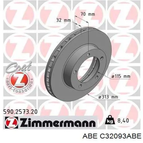 Передние тормозные диски C32093ABE ABE