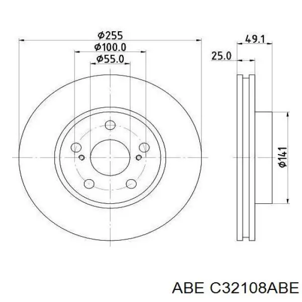 Передние тормозные диски C32108ABE ABE