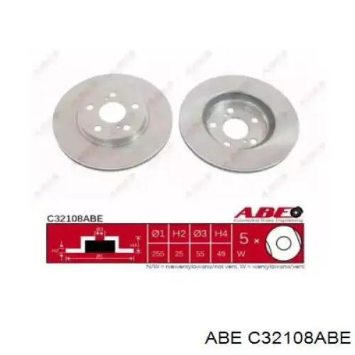 Передние тормозные диски C32108ABE ABE