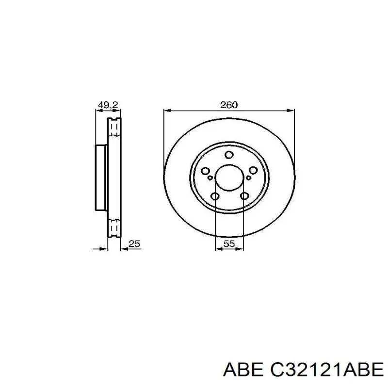 C32121ABE ABE Диск тормозной передний
