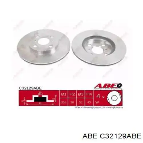 Передний тормозной диск ABE C32129ABE
