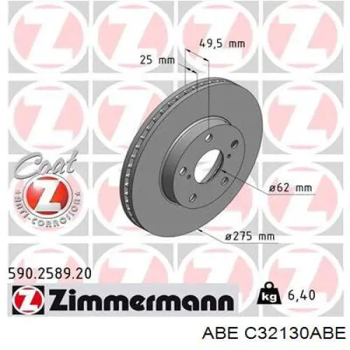 Передние тормозные диски C32130ABE ABE