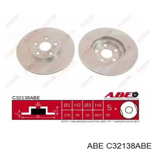 Передние тормозные диски C32138ABE ABE