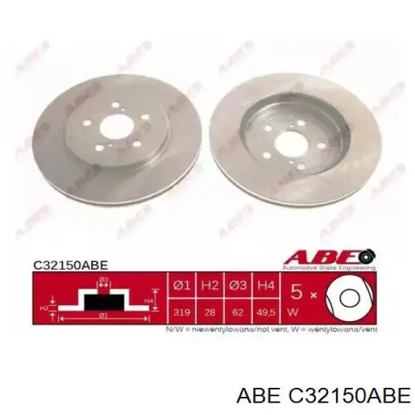 Передние тормозные диски C32150ABE ABE