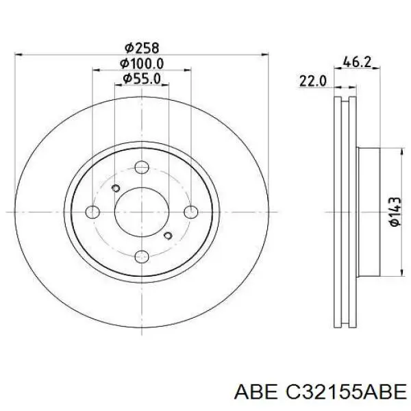 Передние тормозные диски C32155ABE ABE