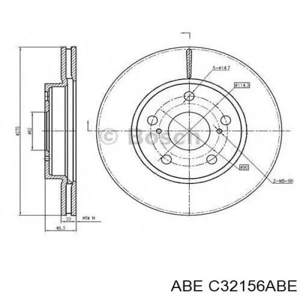 C32156ABE ABE Диск тормозной передний