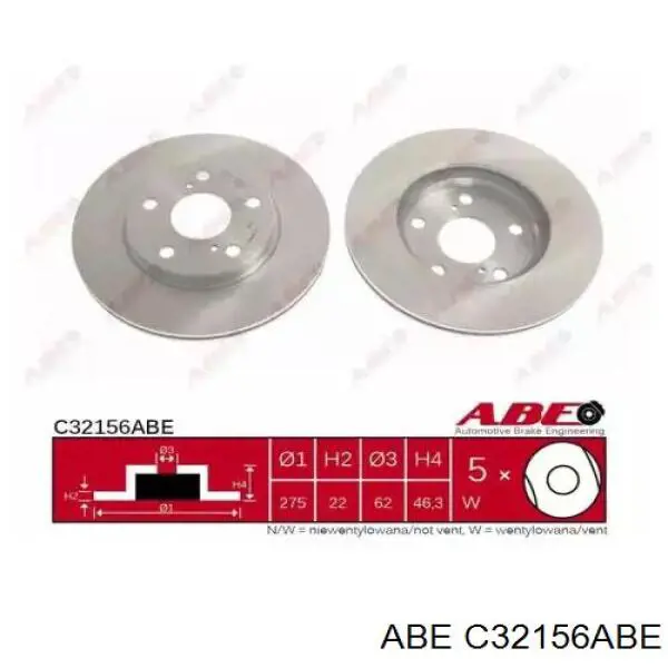 Передние тормозные диски C32156ABE ABE