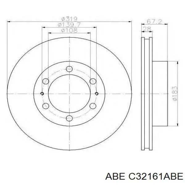 Передний тормозной диск ABE C32161ABE