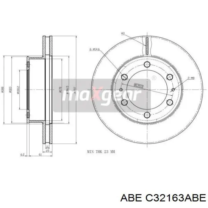 Передние тормозные диски C32163ABE ABE