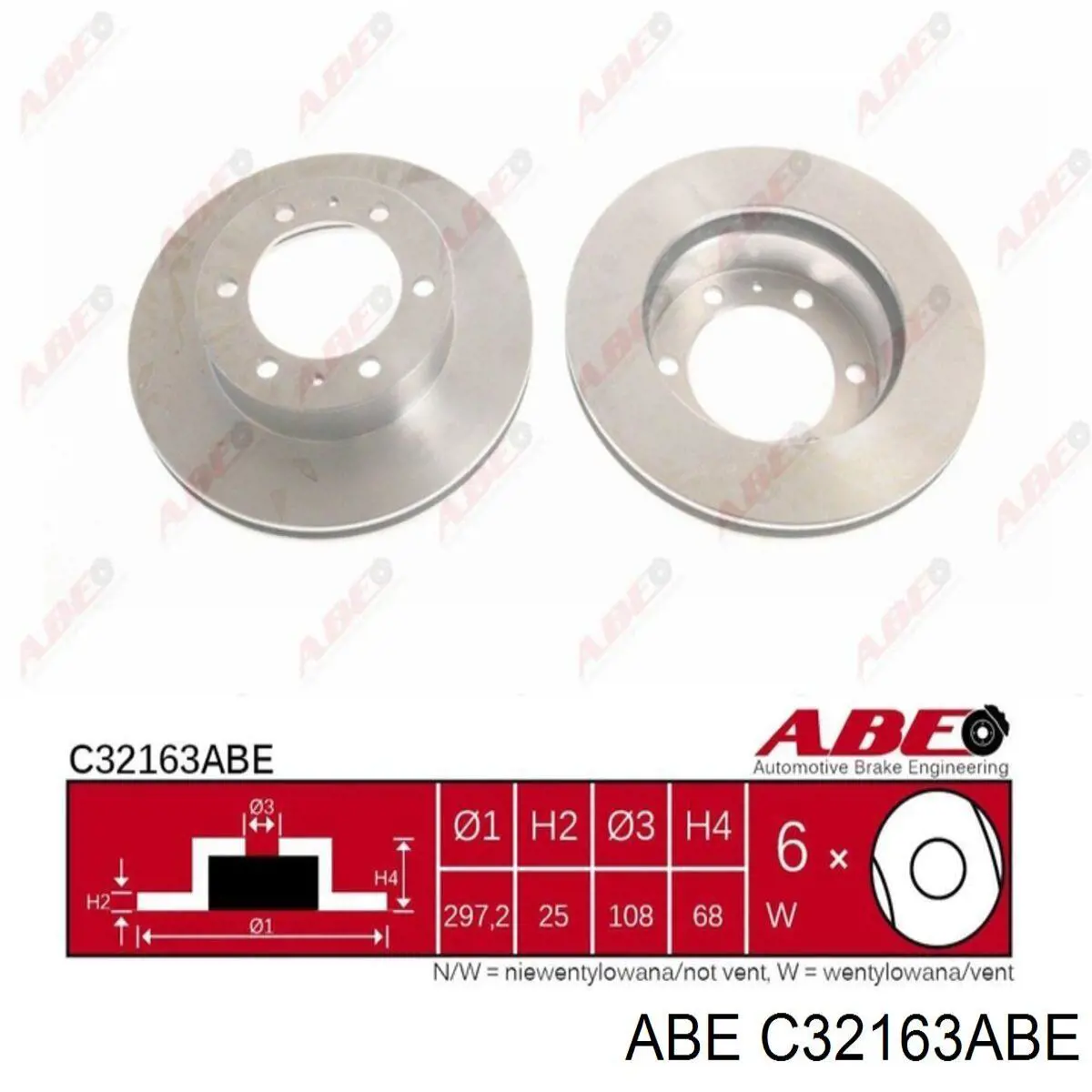 Передние тормозные диски C32163ABE ABE