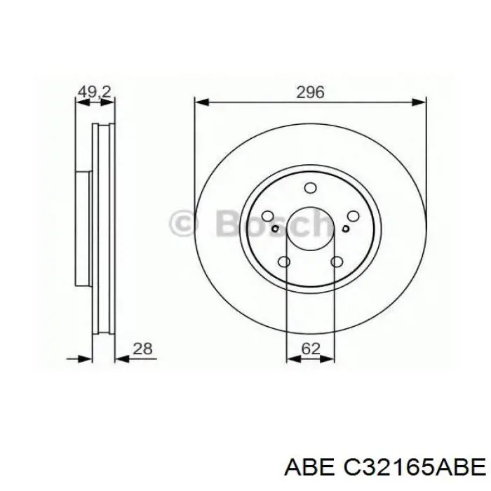 Передний тормозной диск ABE C32165ABE