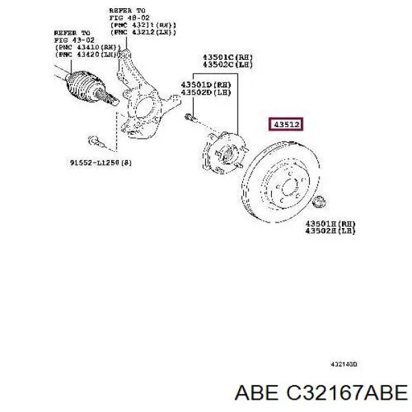 C32167ABE ABE Диск тормозной передний