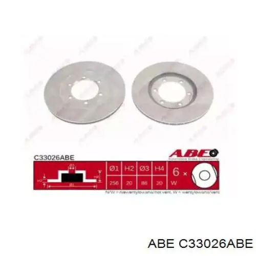 C33026ABE ABE диск тормозной передний