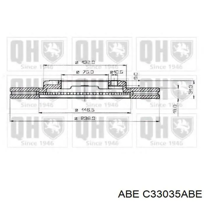 Передние тормозные диски C33035ABE ABE