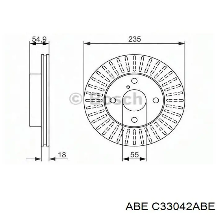 Передний тормозной диск ABE C33042ABE