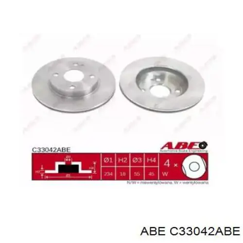Тормоз дисковый передний ABE C33042ABE цена, от 18.92 USD