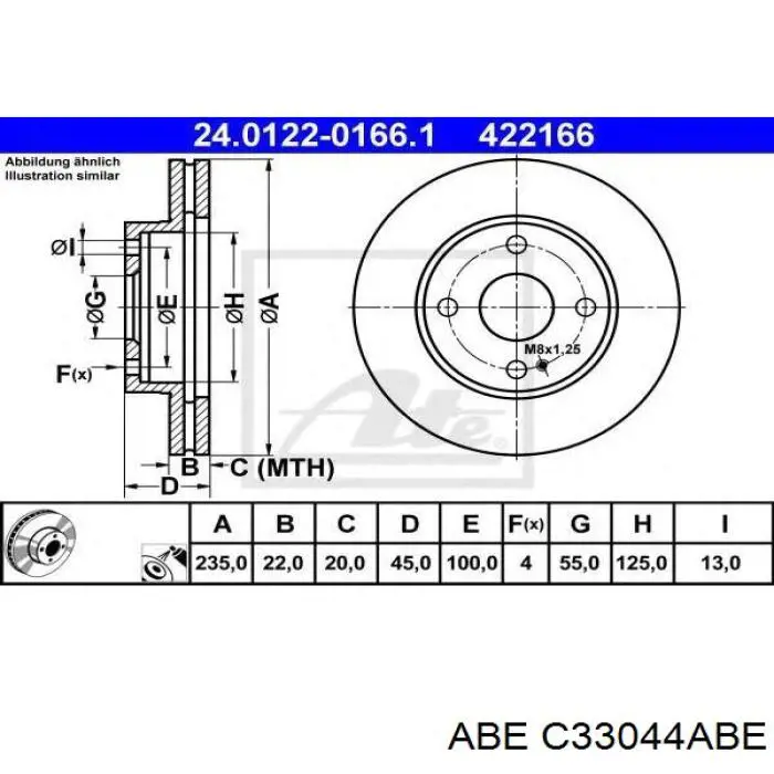 Купить C33044ABE ABE Ротор тормозной