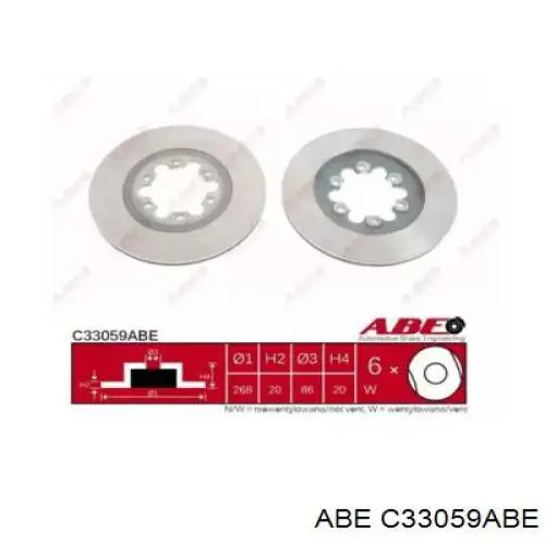C33059ABE ABE диск тормозной передний