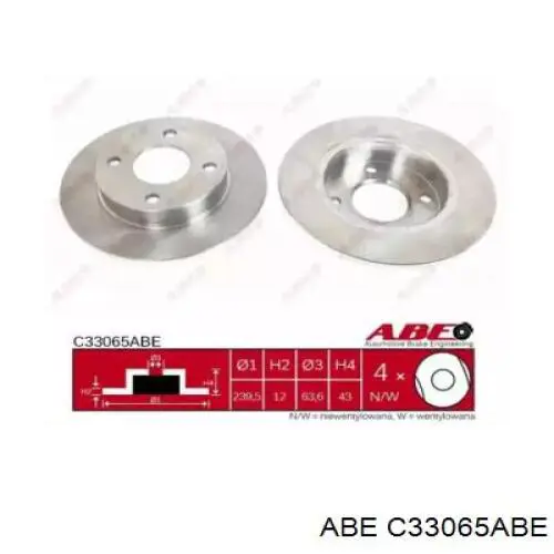 C33065ABE ABE диск тормозной передний