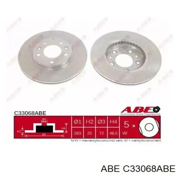 C33068ABE ABE диск тормозной передний