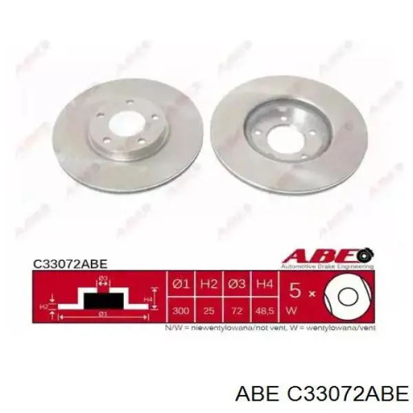 C33072ABE ABE диск тормозной передний