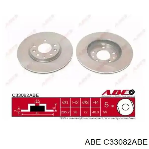 C33082ABE ABE диск тормозной передний