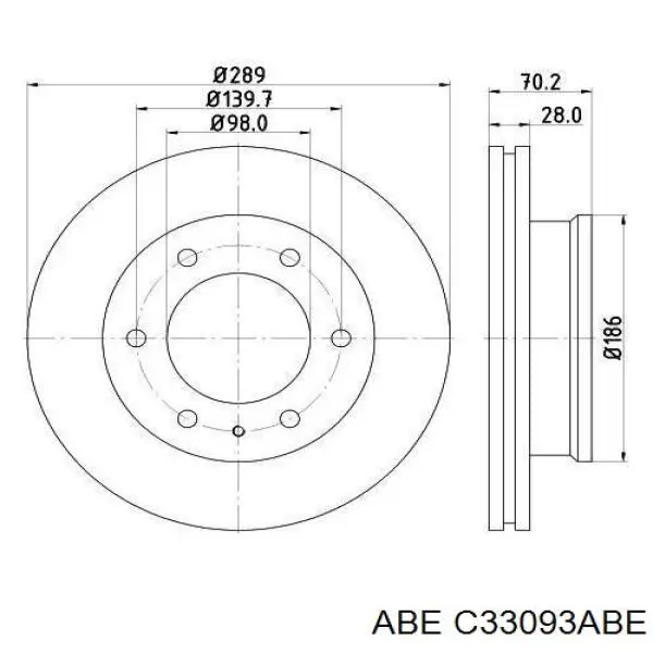 Передний тормозной диск ABE C33093ABE