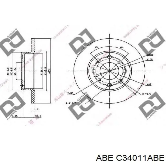 Передние тормозные диски C34011ABE ABE