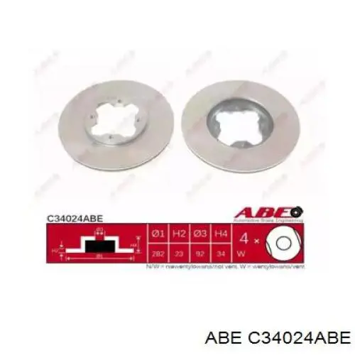 Передние тормозные диски C34024ABE ABE