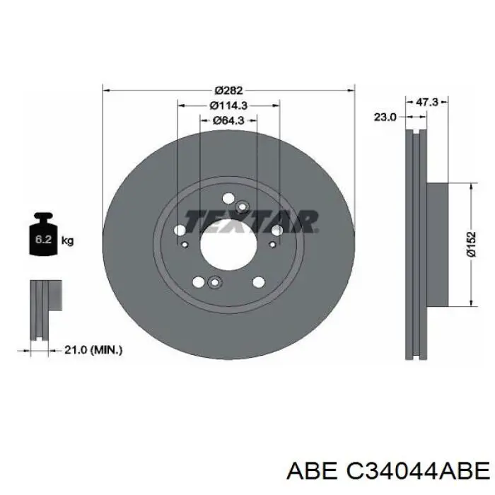 Передние тормозные диски C34044ABE ABE
