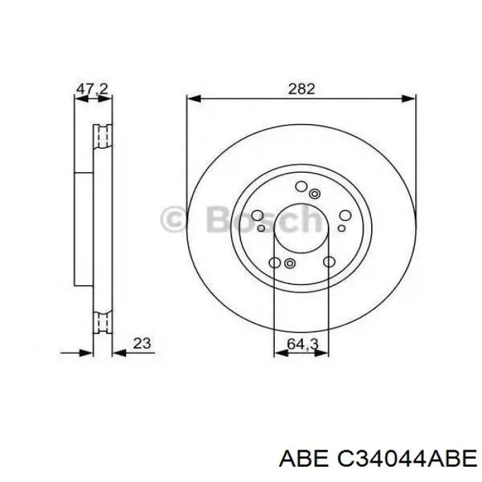Передний тормозной диск ABE C34044ABE
