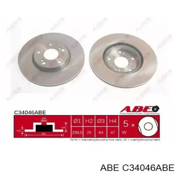 Передние тормозные диски C34046ABE ABE