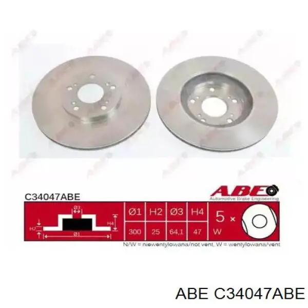 Передние тормозные диски C34047ABE ABE