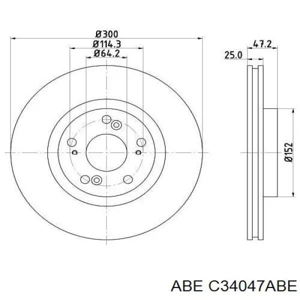 Передние тормозные диски C34047ABE ABE