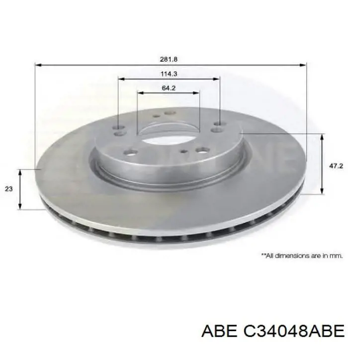 Передний тормозной диск ABE C34048ABE