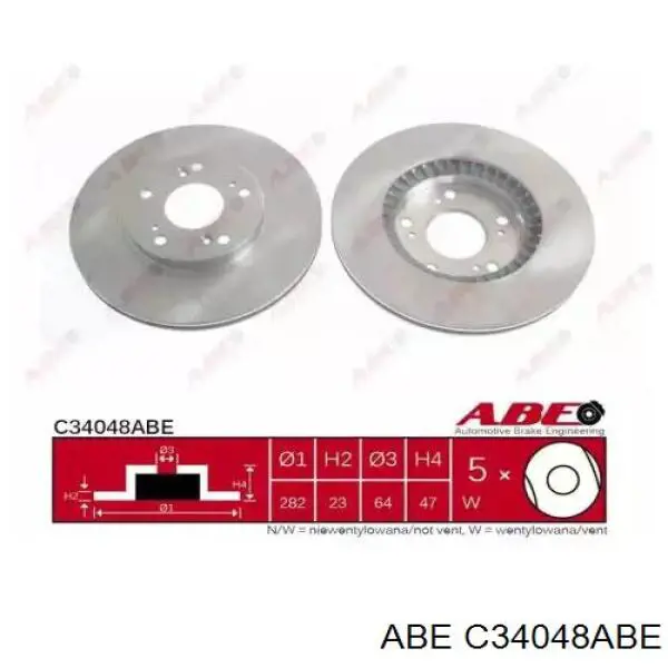 Диск гальмівний передній C34048ABE ABE