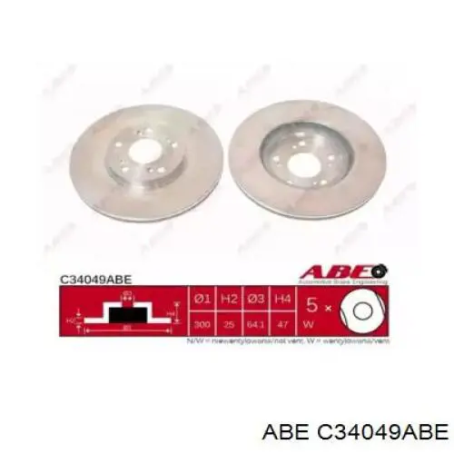 C34049ABE ABE диск тормозной передний