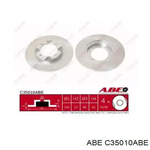 Передние тормозные диски C35010ABE ABE