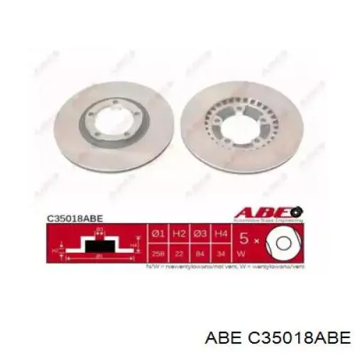 C35018ABE ABE диск тормозной передний