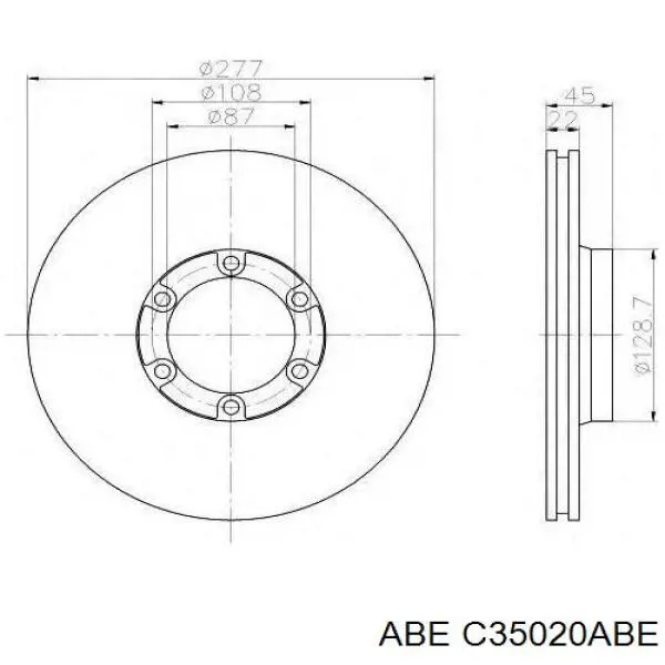 Тормоз дисковый передний ABE C35020ABE цена, от 27.52 USD