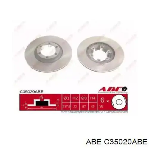 Передние тормозные диски C35020ABE ABE