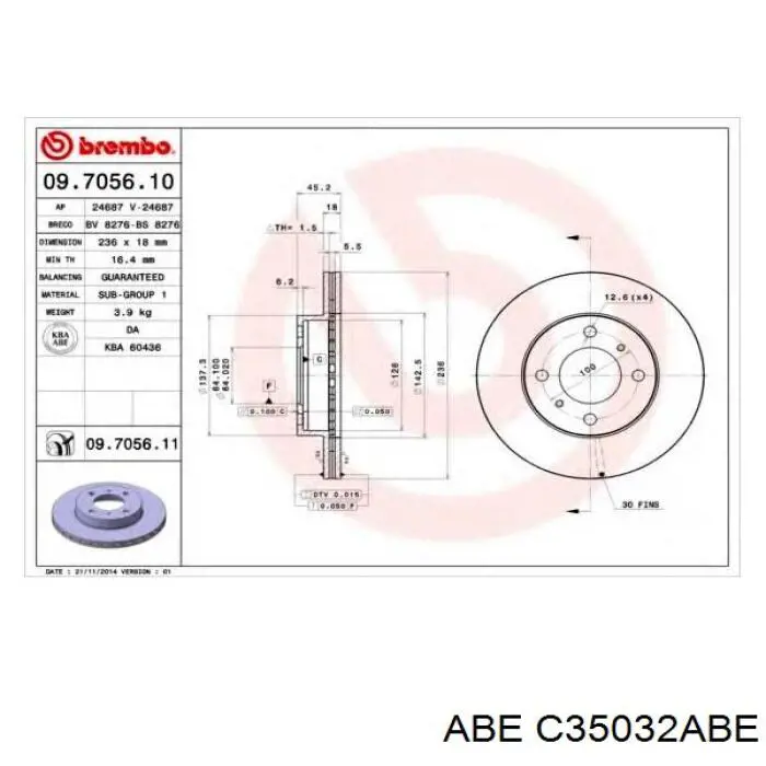 Купить C35032ABE ABE Ротор тормозной