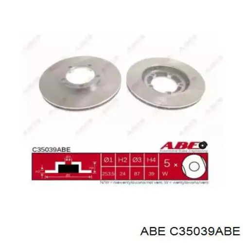 C35039ABE ABE диск тормозной передний