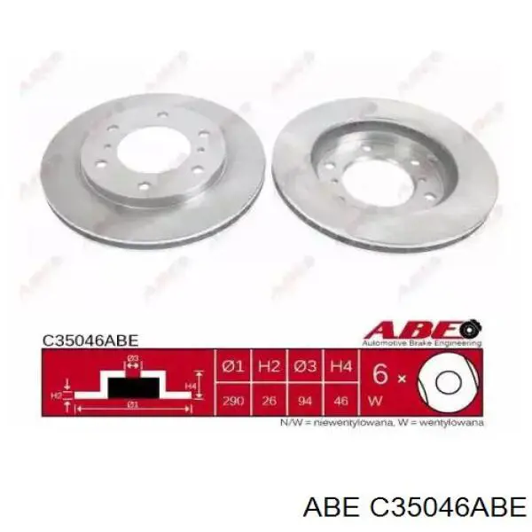 Передние тормозные диски C35046ABE ABE