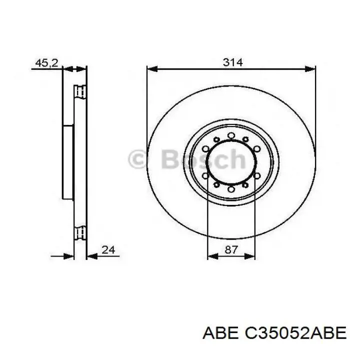 Передний тормозной диск ABE C35052ABE