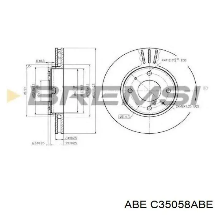 Тормоз дисковый передний ABE C35058ABE цена, от 30.03 USD