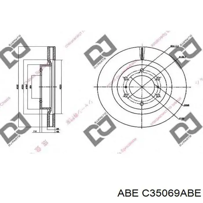 C35069ABE ABE Диск тормозной передний
