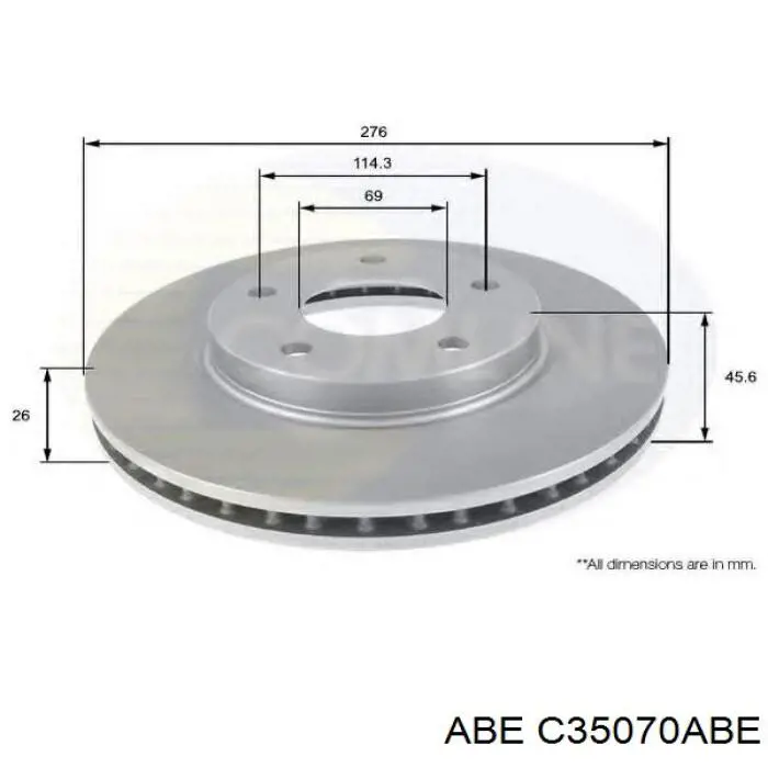C35070ABE ABE Диск тормозной передний