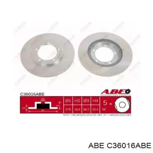 Передние тормозные диски C36016ABE ABE