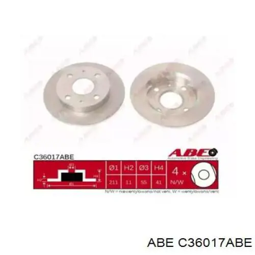 C36017ABE ABE диск тормозной передний